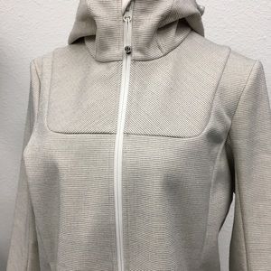 Lululemon City Soft Shell Tweed Creme Long Coat